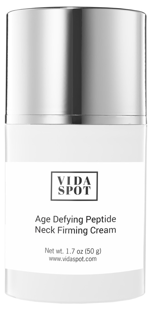 Age Defying Peptide Neck Firming Cream  helps restore radiance and revitalize the look of skin. This rich, firming and hydrating treatment is formulated for all skin types to help refine skin texture and tone after being exposed to environmental stressors.